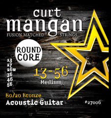Curt Mangan 13-56 80/20 Bronze Round Core Medium Acoustic Guitar Strings - Guitar Gear Pro