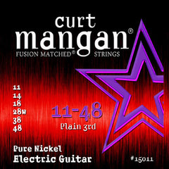 Curt Mangan 11-48 Pure Nickel Wound Set Electric Guitar Strings - Guitar Gear Pro
