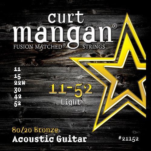 Curt Mangan 11-52 80/20 Bronze Light Acoustic Guitar Strings - Guitar Gear Pro