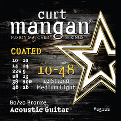 Curt Mangan 10-48 12-String 80/20 Bronze COATED Acoustic Guitar Strings - Guitar Gear Pro