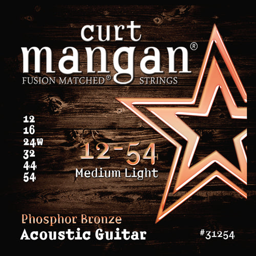 Curt Mangan 12-54 PhosPhor Bronze Medium Light Acoustic Guitar Strings - Guitar Gear Pro