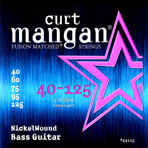 Curt Mangan 40-125 Nickel Wound Light 5-String Bass Guitar Strings - Guitar Gear Pro