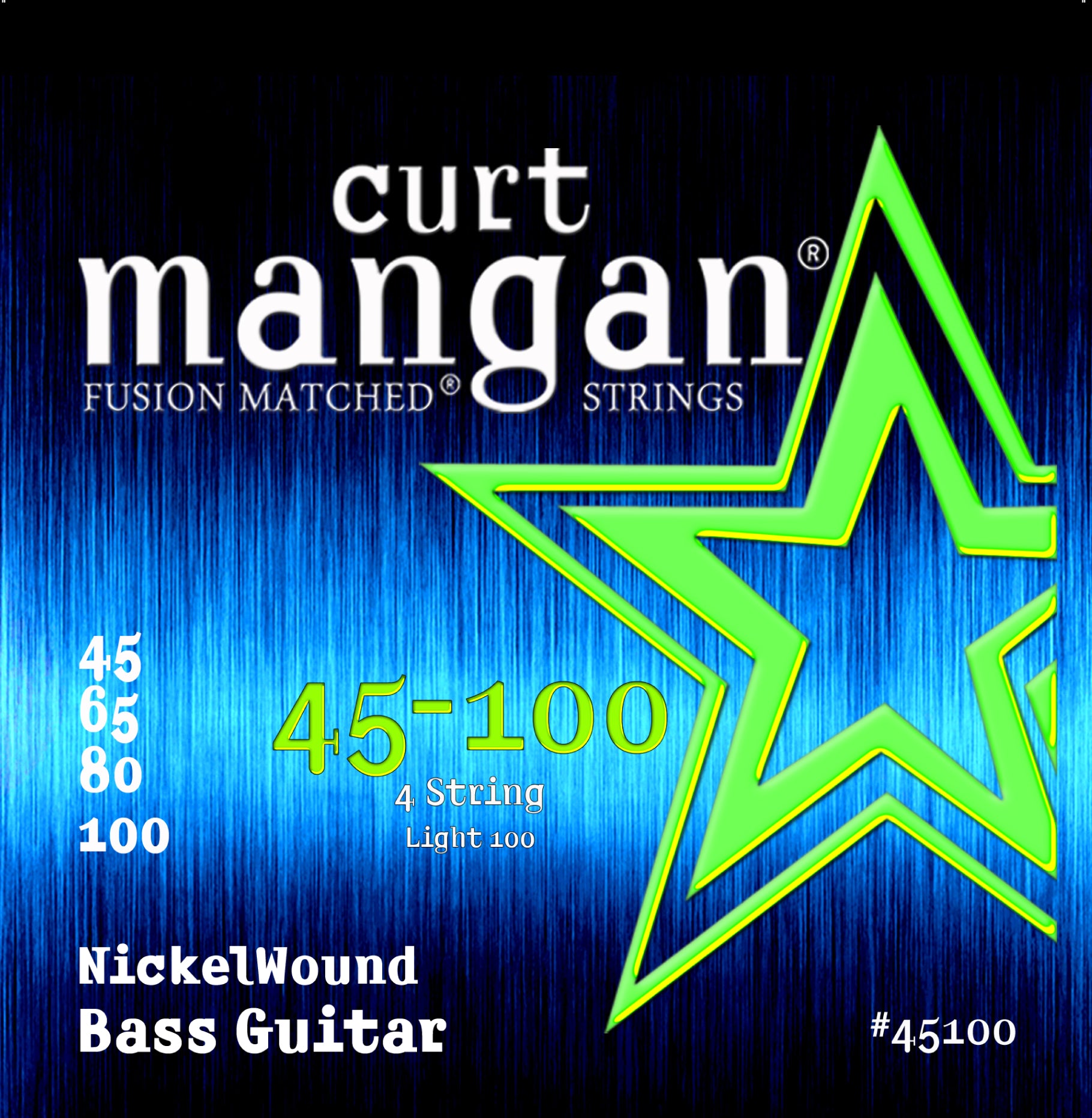 Curt Mangan 45-100 Nickel Wound Light 100 Set Bass Guitar Strings - Guitar Gear Pro