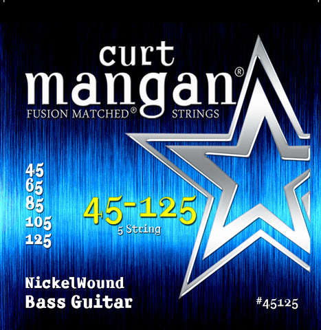 Curt Mangan 45-125 Nickel Wound 5-String Bass Bass Guitar Strings - Guitar Gear Pro