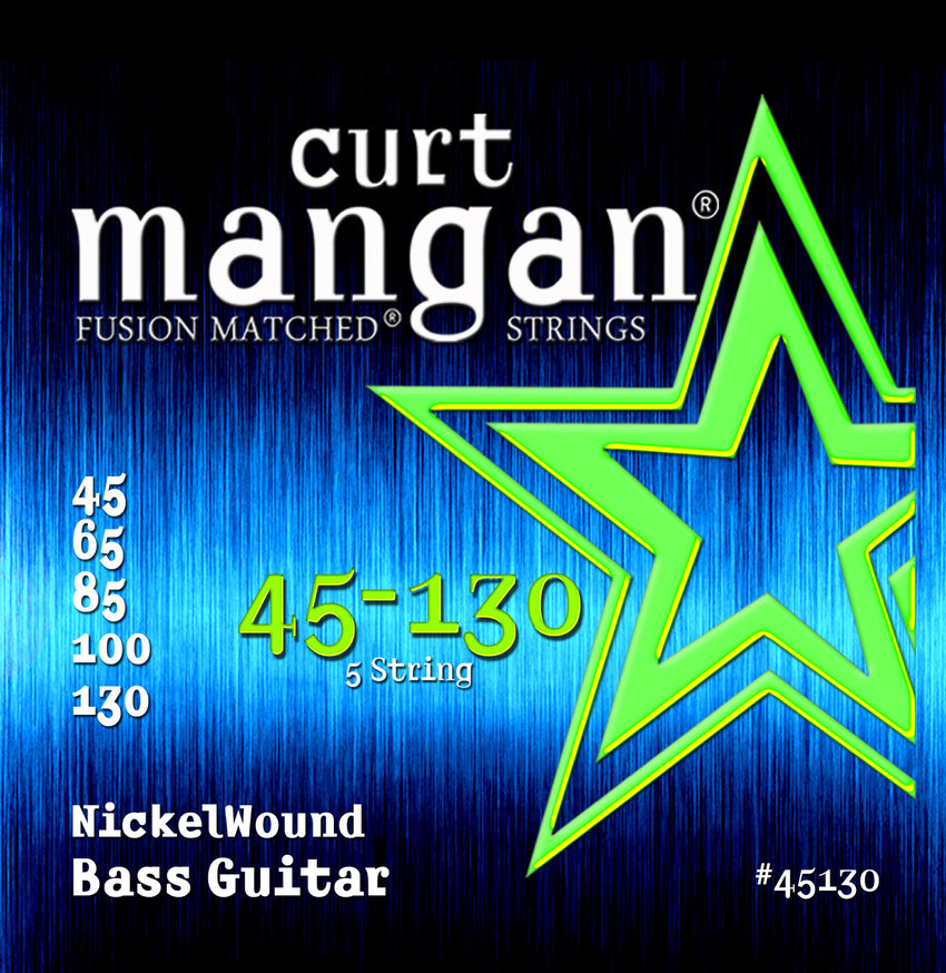 Curt Mangan 45-130 Nickel Wound 5-String Bass Guitar Strings - Guitar Gear Pro