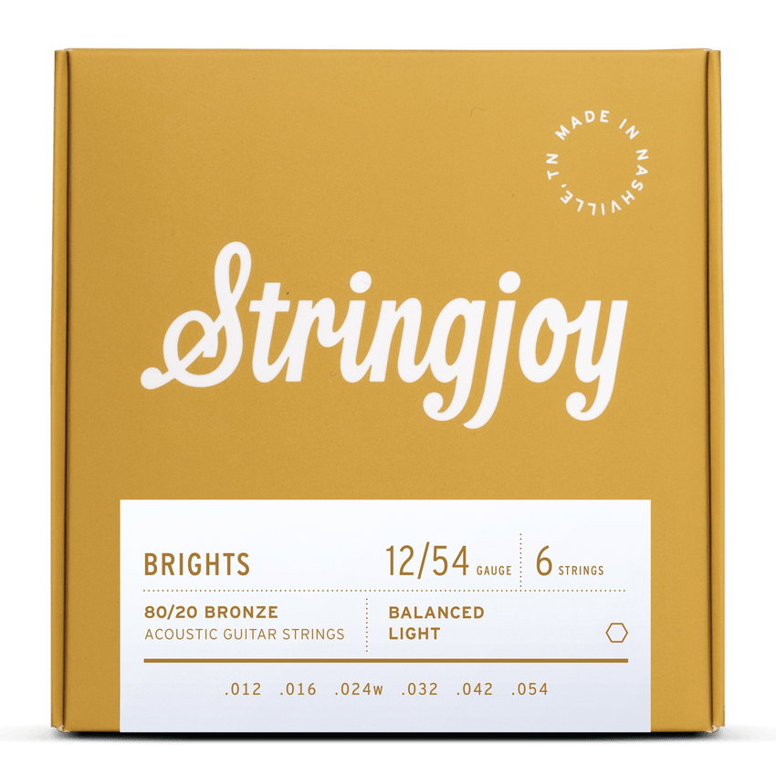Stringjoy Brights | Light Gauge (12-54) 80/20 Bronze Acoustic Guitar Strings guitar gear pro string - 2