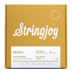 Stringjoy Brights | Light Gauge (12-54) 80/20 Bronze Acoustic Guitar Strings guitar gear pro string - 2