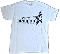 Curt Mangan Large T-Shirt 100% Cotton white - Guitar Gear Pro