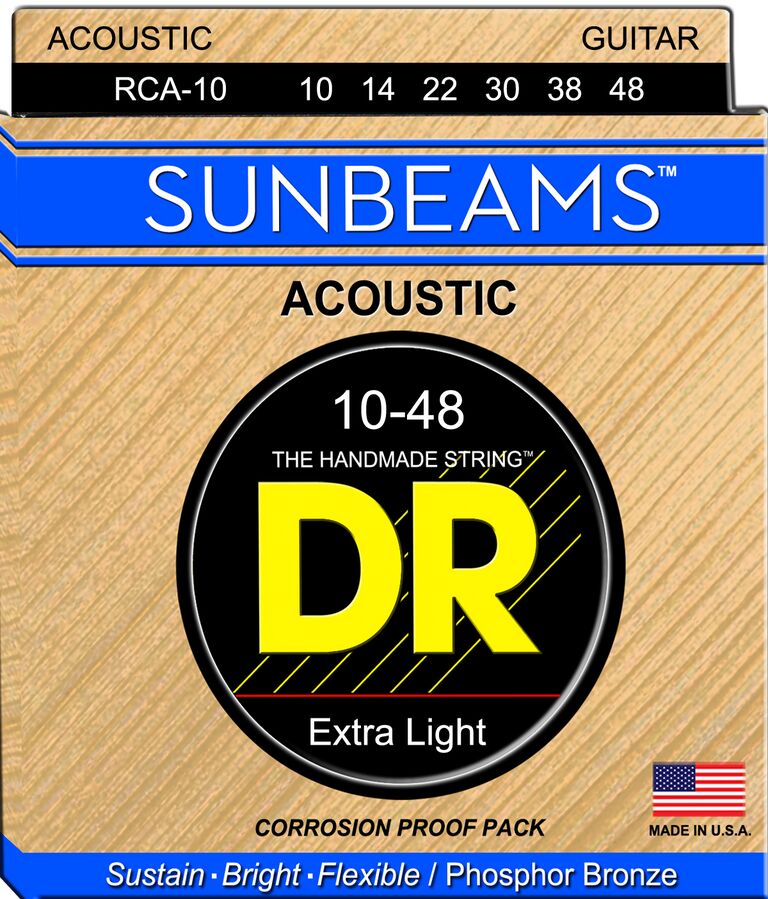 DR Sunbeam Acoustic Guitar Strings 10-48 - Guitar Gear Pro