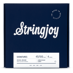 Stringjoy Light Gauge (45-100) 4 String Long Scale Nickel Wound Bass Guitar Strings - 0
