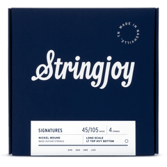 Stringjoy Light Top / Heavy Bottom Gauge (45-105) 4 String Long Scale Nickel Wound Bass Guitar Strings - 0
