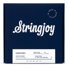Stringjoy Light Top / Heavy Bottom Gauge (45-130) 5 String Extra Long Scale Nickel Wound Bass Guitar Strings - 0