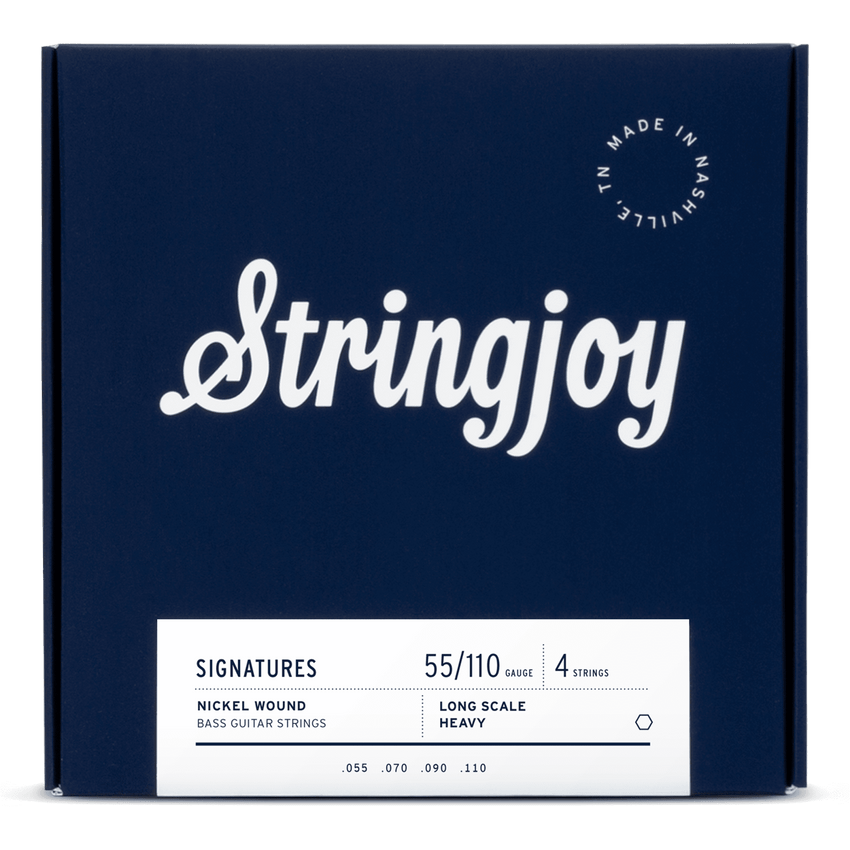 Stringjoy Heavy Gauge (55-110) 4 string long scale nickel wound bass guitar strings guitar gear pro - 0
