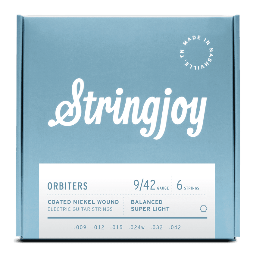 Stringjoy Orbiters | Balanced Super Light Gauge (9-42) Coated Nickel Wound Electric Guitar Strings guitar gear pro - 0