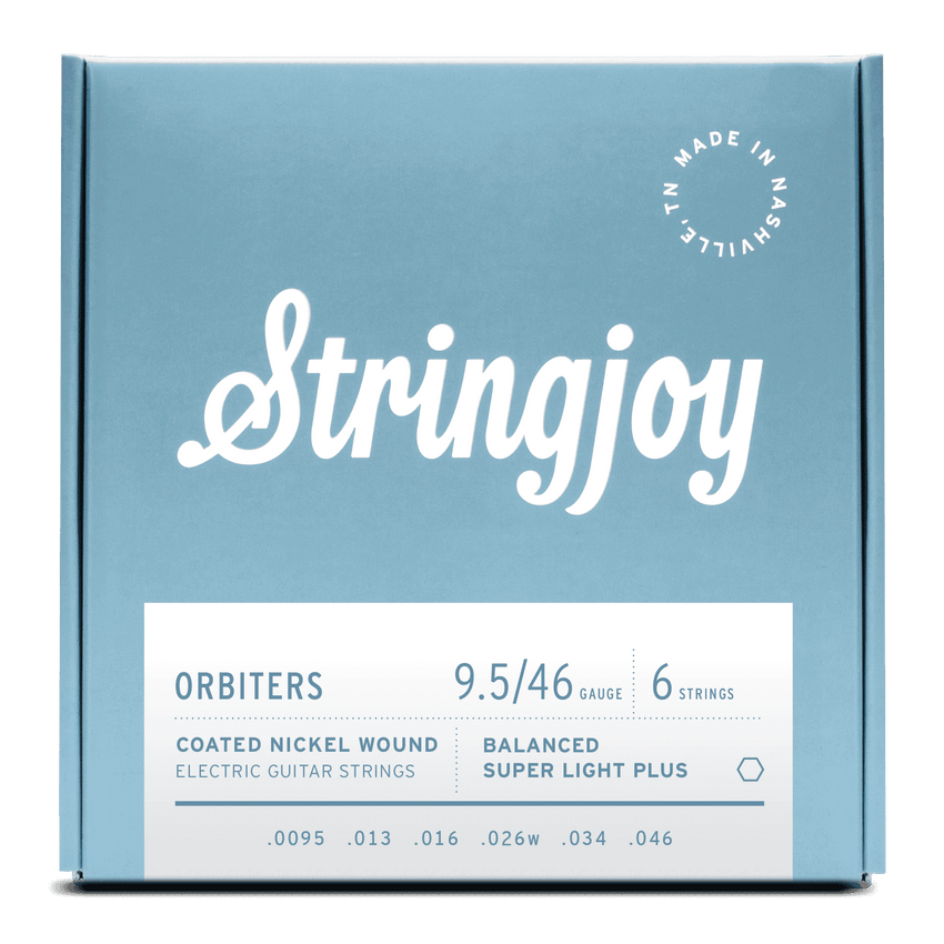 Stringjoy Orbiters | Balanced Super Light Plus Gauge (9.5-46) Coated Nickel Wound Electric Guitar Strings guitar gear pro - 0