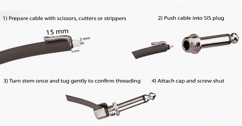 evidence audio sis connector - straight - guitar gear pro